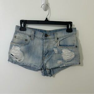 Carmar Light Blue Ripped Jean Shorts